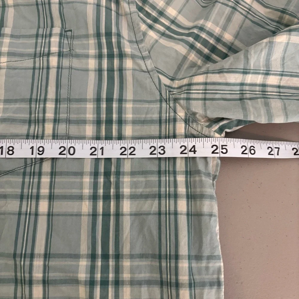 Prana Men's 100% organic cotton Blue Plaid Button Down Shirt XXL slim fit - Picture 6 of 6